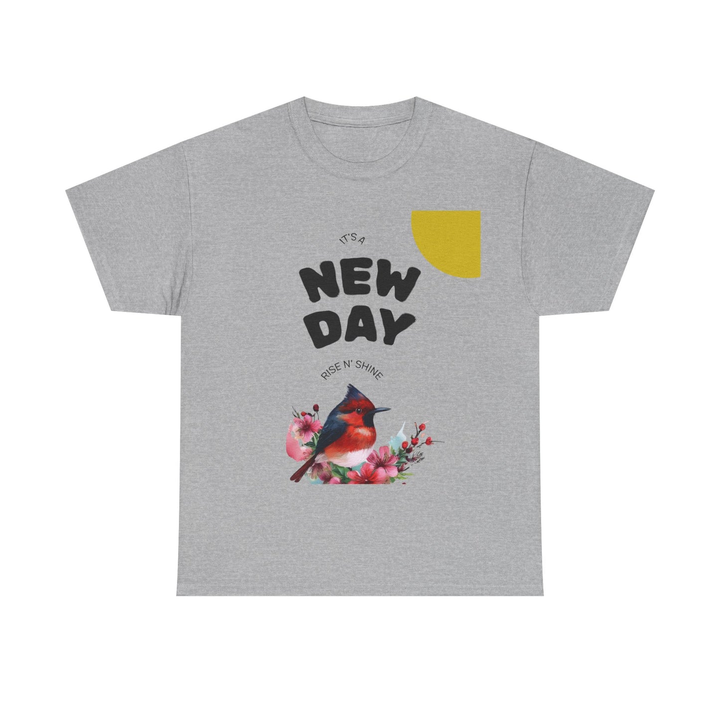 Floral Bird Unisex Tee, Nature Lover Gift, Casual Wear, Spring Fashion, Unique Graphic Tee, Cute Animal Top