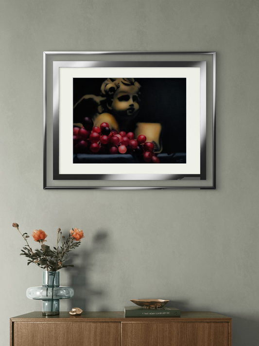 Angel With red grapes