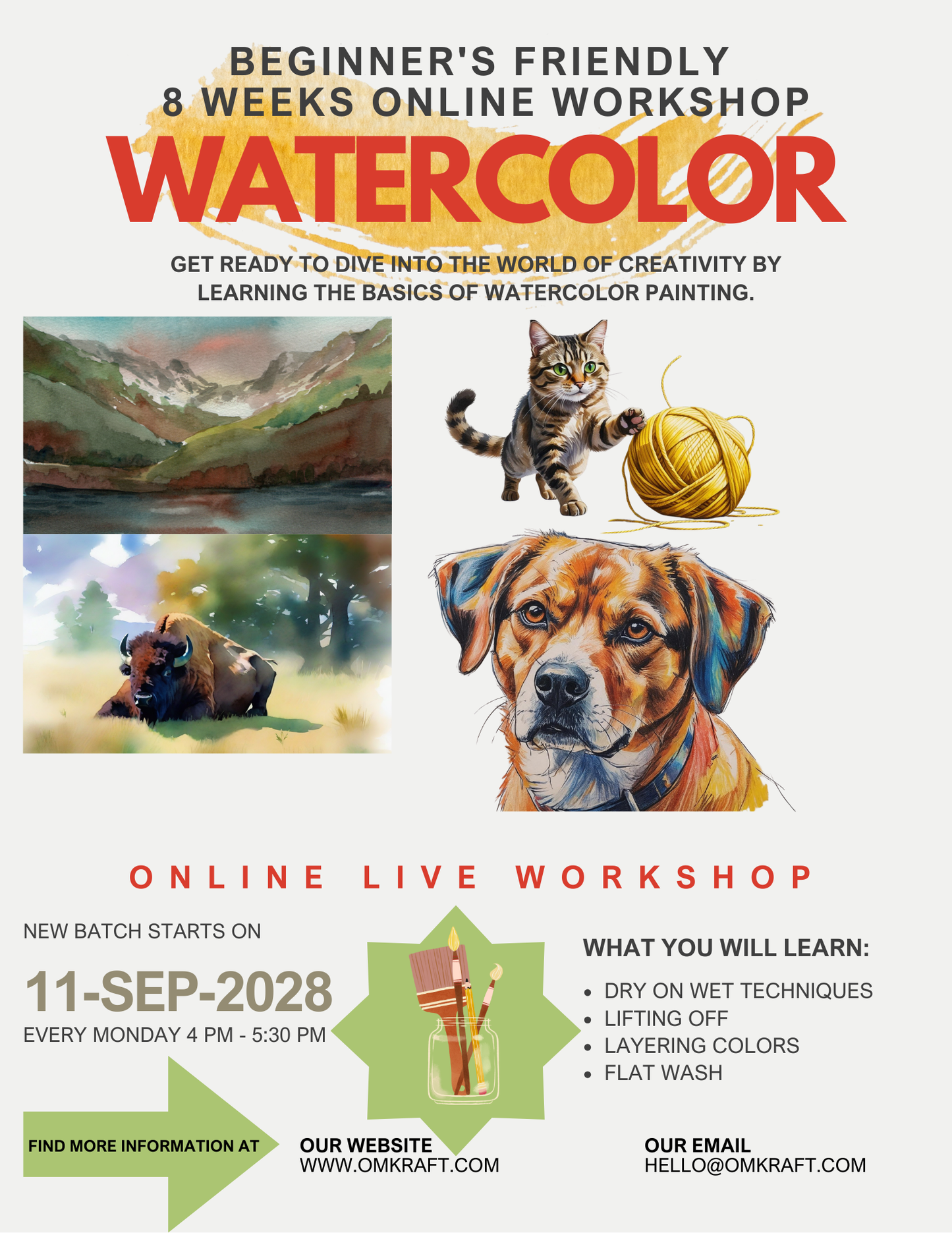 Watercolor 8 weeks Live Workshop